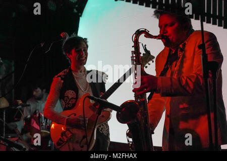 London, Großbritannien. 7. Februar, 2018. Ezra Furman live auf der Bühne des Lexington in London vor dem Start von seinem neuen Album Transangelic Exodus. Foto Datum: Mittwoch, 7. Februar 2018. Credit: Roger Garfield/Alamy leben Nachrichten Stockfoto