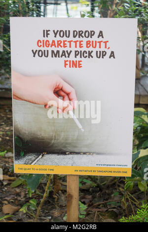 Singapur, Anti Wurf beachten Stockfoto