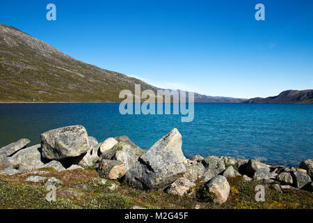 Camp Ataa, Grönland. Die Ataa Camp liegt im Norden von Grönland auf ungefähr fünf Stunden segeln von Ilulissat entfernt, in einer wunderschönen Bucht, ist der ideale Stockfoto