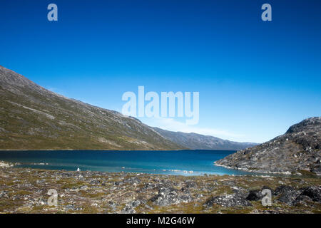 Camp Ataa, Grönland. Die Ataa Camp liegt im Norden von Grönland auf ungefähr fünf Stunden segeln von Ilulissat entfernt, in einer wunderschönen Bucht, ist der ideale Stockfoto