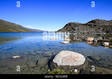 Camp Ataa, Grönland. Die Ataa Camp liegt im Norden von Grönland auf ungefähr fünf Stunden segeln von Ilulissat entfernt, in einer wunderschönen Bucht, ist der ideale Stockfoto