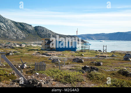 Camp Ataa, Grönland. Die Ataa Camp liegt im Norden von Grönland auf ungefähr fünf Stunden segeln von Ilulissat entfernt, in einer wunderschönen Bucht, ist der ideale Stockfoto