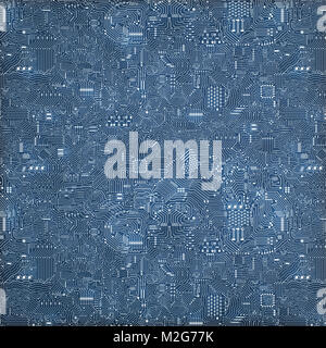 3D-Rendering nahtlose Platine Hintergrund oder nahtlose Technologie Hintergrund Stockfoto