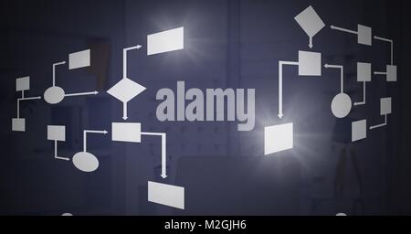 Weiß Drahtmodell mit dunkelblauem Hintergrund Stockfoto