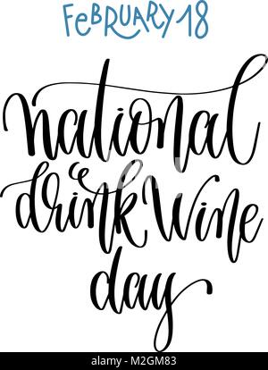 Februar 18 - Nationale Tag Wein zu trinken. Stock Vektor