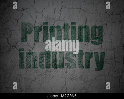 Manufacuring Konzept: Druckindustrie auf grunge Wand Hintergrund Stockfoto