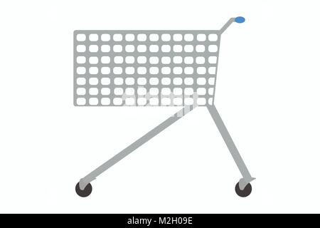 Abbildung: Supermarkt trolley Essen und kleine Waren zu kaufen, Vektor der Warenkorb im superstore, Trolley Symbol, Symbol für bascart, Buggy Stock Vektor