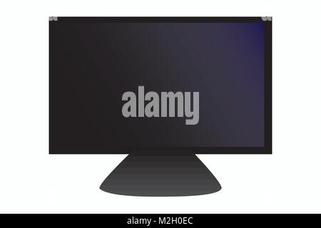 Abbildung: Computer Flachbildschirm, Vektor von TV-Bildschirm oder Computer Monitor mit schwarzem Bild anzeigen/Hinzufügen von Anzeige/Bildschirm Stock Vektor