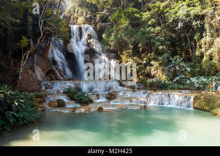 Kuang Si Wasserfall in Luang Prabang, Laos Stockfoto