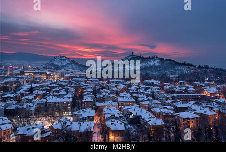 Winter in Plovdiv, Bulgarien zweitgrößte Stadt und europäische Kulturhauptstadt 2019 Stockfoto