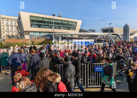 Onboard Mersey Fähre pix der Massen. Stockfoto