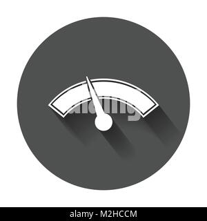 Dashboard Vektor icon. Level Meter Geschwindigkeit vektor Illustration mit langen Schatten. Stock Vektor