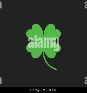 Four Leaf Clover Vektor icon. Clover silhouette einfache Symbol Abbildung. Stock Vektor