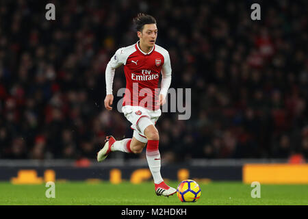 Mesut Ozil von Arsenal Arsenal v Everton, Premier League, Emirates Stadium, London - 3. Februar 2018. Stockfoto