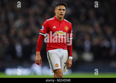 Alexis Sanchez von Manchester United - Tottenham Hotspur v Manchester United, Premier League, Wembley Stadion, London - 31. Januar 2018. Stockfoto