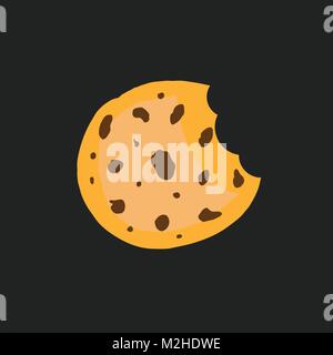 Cookie flachbild Vektor icon. Chip Keks Abbildung. Dessert Lebensmittel Piktogramm. Stock Vektor