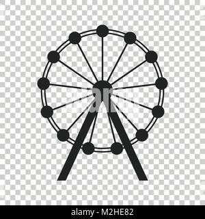 Riesenrad Vektor icon. Karussell in park-Symbol. Fahrgeschäft Abbildung. Stock Vektor
