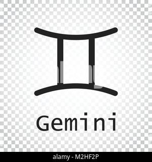 Gemini Sternzeichen. Flache Astrologie Vector Illustration auf isolierte Hintergrund. Einfache Piktogramm. Stock Vektor