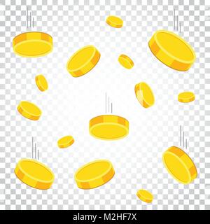 Geld Symbol auf isolierte Hintergrund. Münzen Vector Illustration im flachen Stil. Symbole für Design, Website. Einfaches Geschäftskonzept Piktogramm. Stock Vektor