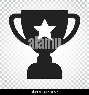 Trophy cup Flachbild Vektor icon. Einfache Sieger Symbol. Schwarz Abbildung auf isolierte Hintergrund. Einfaches Geschäftskonzept Piktogramm. Stock Vektor