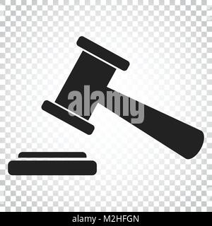 Auktion hammer Vektor icon. Gerichtshof Gericht Flachbild-Symbol. Einfaches Geschäftskonzept Piktogramm auf isolierten Hintergrund. Stock Vektor