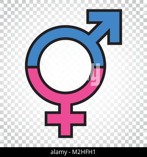 Geschlecht Gleichheitszeichen Vektor icon. Männer und Frauen gleich Konzept Symbol. Einfaches Geschäftskonzept Piktogramm auf isolierten Hintergrund. Stock Vektor