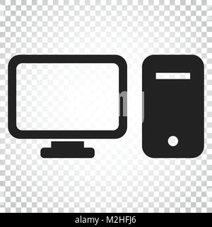 Computer Vector Illustration. Monitor Flachbild-Symbol. Einfaches Geschäftskonzept Piktogramm auf isolierten Hintergrund. Stock Vektor