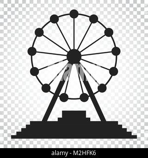 Riesenrad Vektor icon. Karussell in park-Symbol. Fahrgeschäft Abbildung. Einfaches Geschäftskonzept Piktogramm auf isolierten Hintergrund. Stock Vektor
