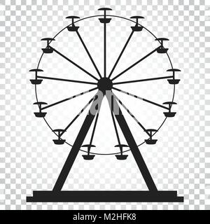 Riesenrad Vektor icon. Karussell in park-Symbol. Fahrgeschäft Abbildung. Einfaches Geschäftskonzept Piktogramm auf isolierten Hintergrund. Stock Vektor