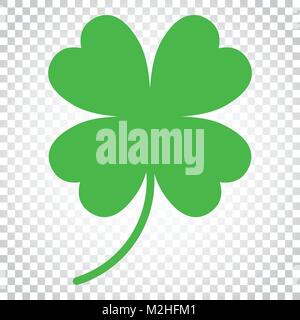 Four Leaf Clover Vektor icon. Clover silhouette einfache Symbol Abbildung. Einfaches Geschäftskonzept Piktogramm auf isolierten Hintergrund. Stock Vektor