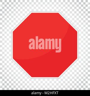 Leeres rotes Stoppschild Vektor icon. Leere Gefahrensymbol Vector Illustration. Einfaches Geschäftskonzept Piktogramm auf isolierten Hintergrund. Stock Vektor