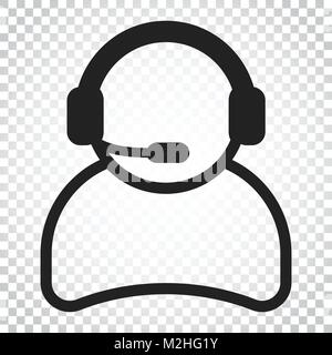 Operator mit Mikrofon Vektor icon. Operator in Call center Abbildung. Einfaches Geschäftskonzept Piktogramm auf isolierten Hintergrund. Stock Vektor