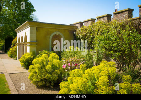 Gemischte herbaceouis Grenzen im Queen Elizabeth Queen's Mutter Garten an Walmer Castle in Deal Kent England Großbritannien Stockfoto