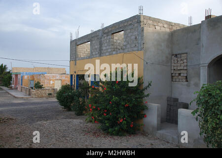 Gebäude im Bau in Fundo de Figueiras, Boa Vista, Kap Verde Stockfoto