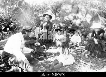 Alexander Graham Bell Familie Picknick, 1884. Stockfoto