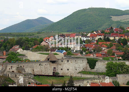 Festung Häuser und Hügel Eger Ungarn Stockfoto