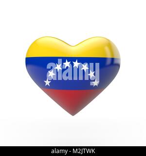 Venezuela Herz Flagge. 3D-Rendering Stockfoto