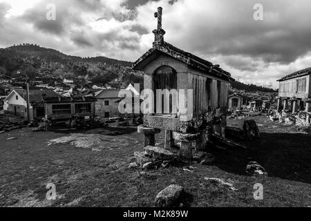 Getreidespeicher in Lindoso - Portugal Stockfoto