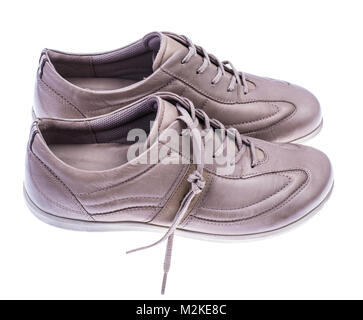 Leichte sportliche's Leder Damen Schuhe Stockfoto