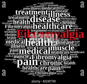 Abbildung: Mit word Cloud auf der Fibromyalgie. Stockfoto