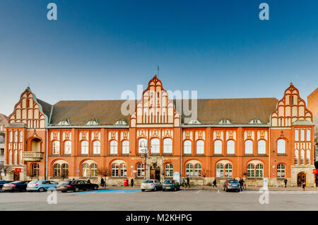 Main Post Office (1909) in Zabrze (Hindenburg), Bahnhof, Woiwodschaft Schlesien, Polen, Europa Stockfoto