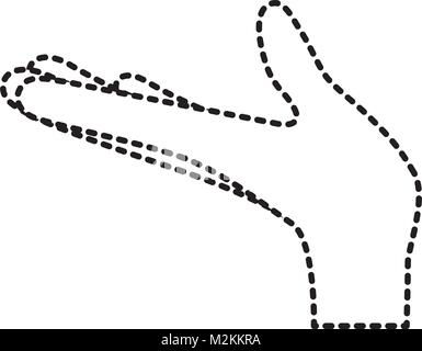Arm hand Geste auf gepunktete Silhouette Stock Vektor