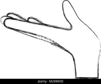 Arm hand Geste auf unscharfe Silhouette Stock Vektor