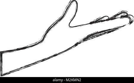 Arm hand Geste auf unscharfe Silhouette Stock Vektor