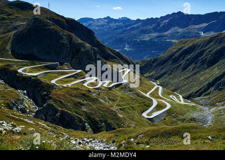 Über Tremola, Passo San Gottardo Stockfoto