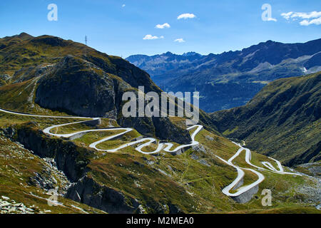 Über Tremola, Passo San Gottardo Stockfoto