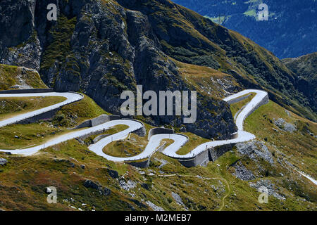 Über Tremola, Passo San Gottardo Stockfoto