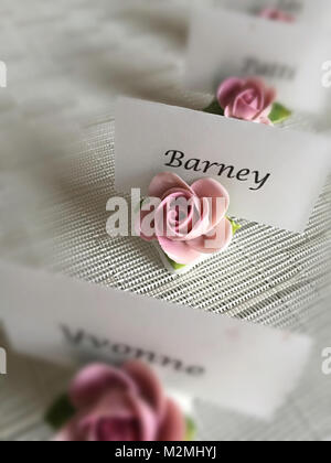 Vintage China Rose Placecard Holder Stockfoto