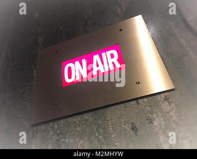 NBC 'On Air'-Schild in 30 Rock, Rockefeller Center, NYC, USA Stockfoto