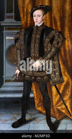 Edward VI. Porträt von König Edward VI. von England (1537-1553), Öl auf Leinwand, Willam Devis (Stretes), c. 1550 zurückzuführen Stockfoto